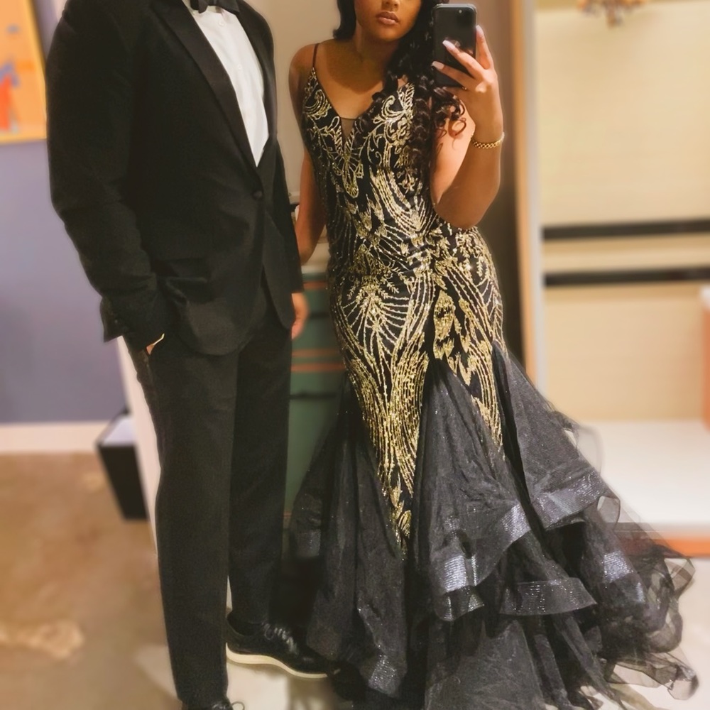 Black and Gold Formal Gown